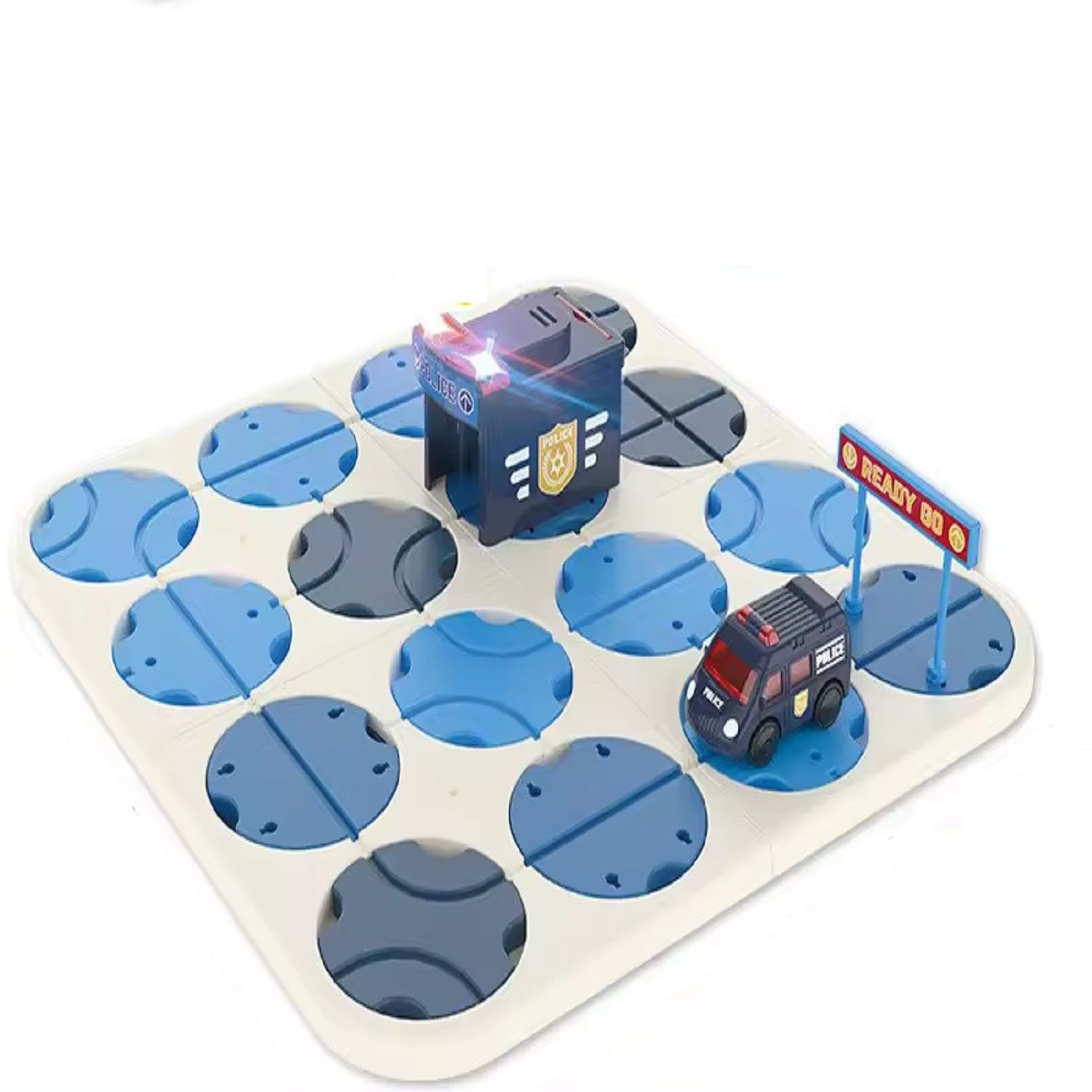KTRS ENTERPRISE DIY Track Maze Race Car Track Building Block Educational Toy Set Tiles DIY Play Set Up Car STEM Learning Construction police car