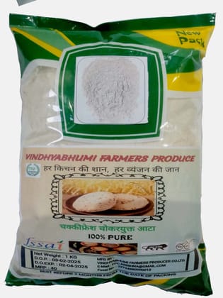 100% Pure Chakki Fresh Whole Wheat Flour | 1kg | Vindhyabhumi Farmers Produce