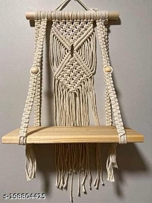 Macrame Woven Wall Hanging Shelf