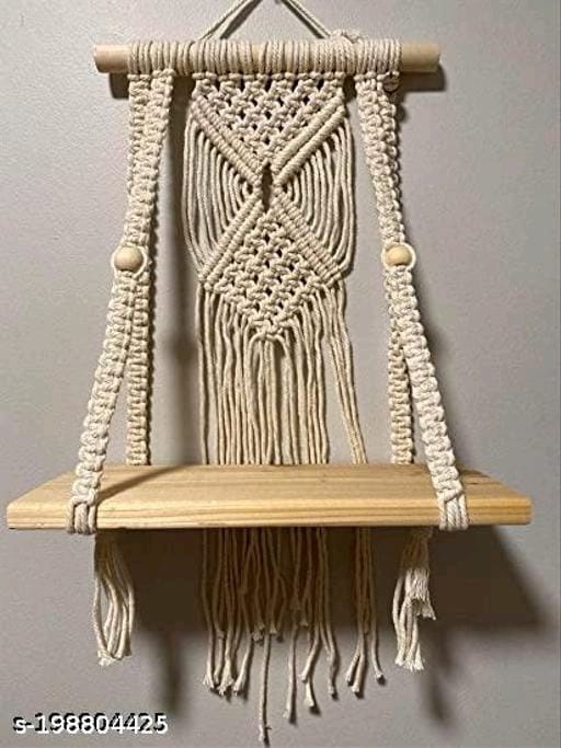Macrame Woven Wall Hanging Shelf