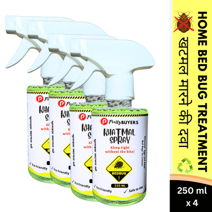 PrettyBUYERS Khatmal Spray | Bedbug Killer Spray | Khatmal Marne Ki medicine | 250ML (Pack Of 4)