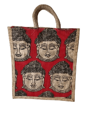 * Handmade Jute Tote Bag with Unique Tribal Art Design*