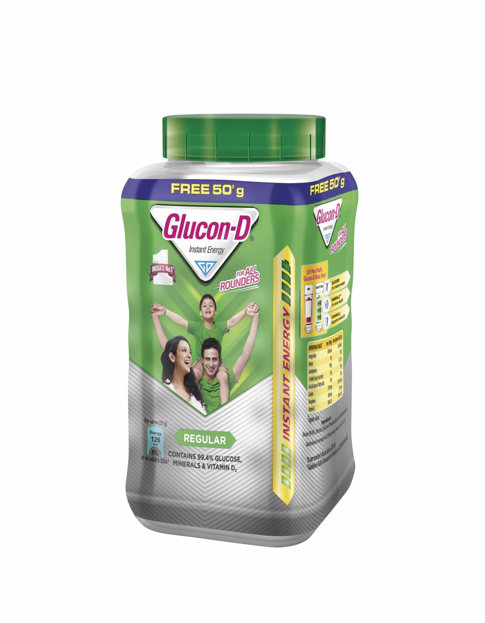 Glucon-D Regular 450g+50g Jar
