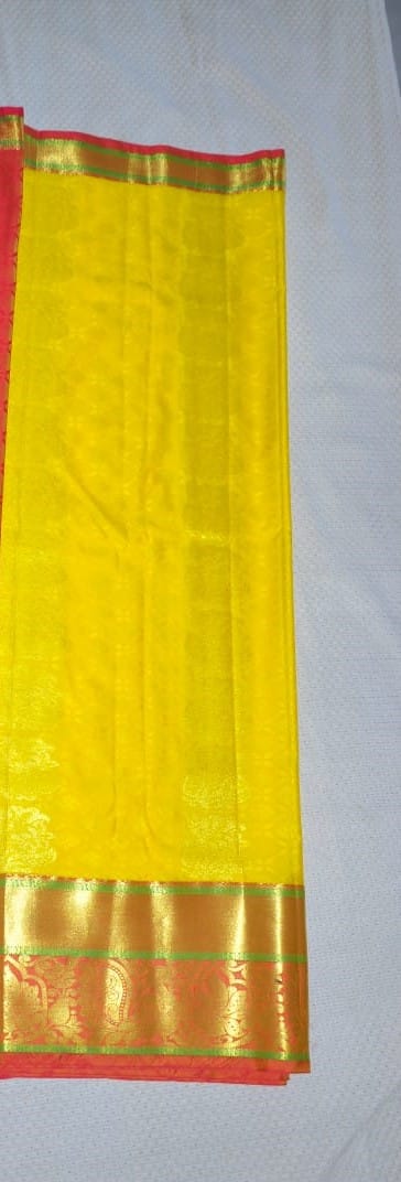 Yellow Saree With Red Border