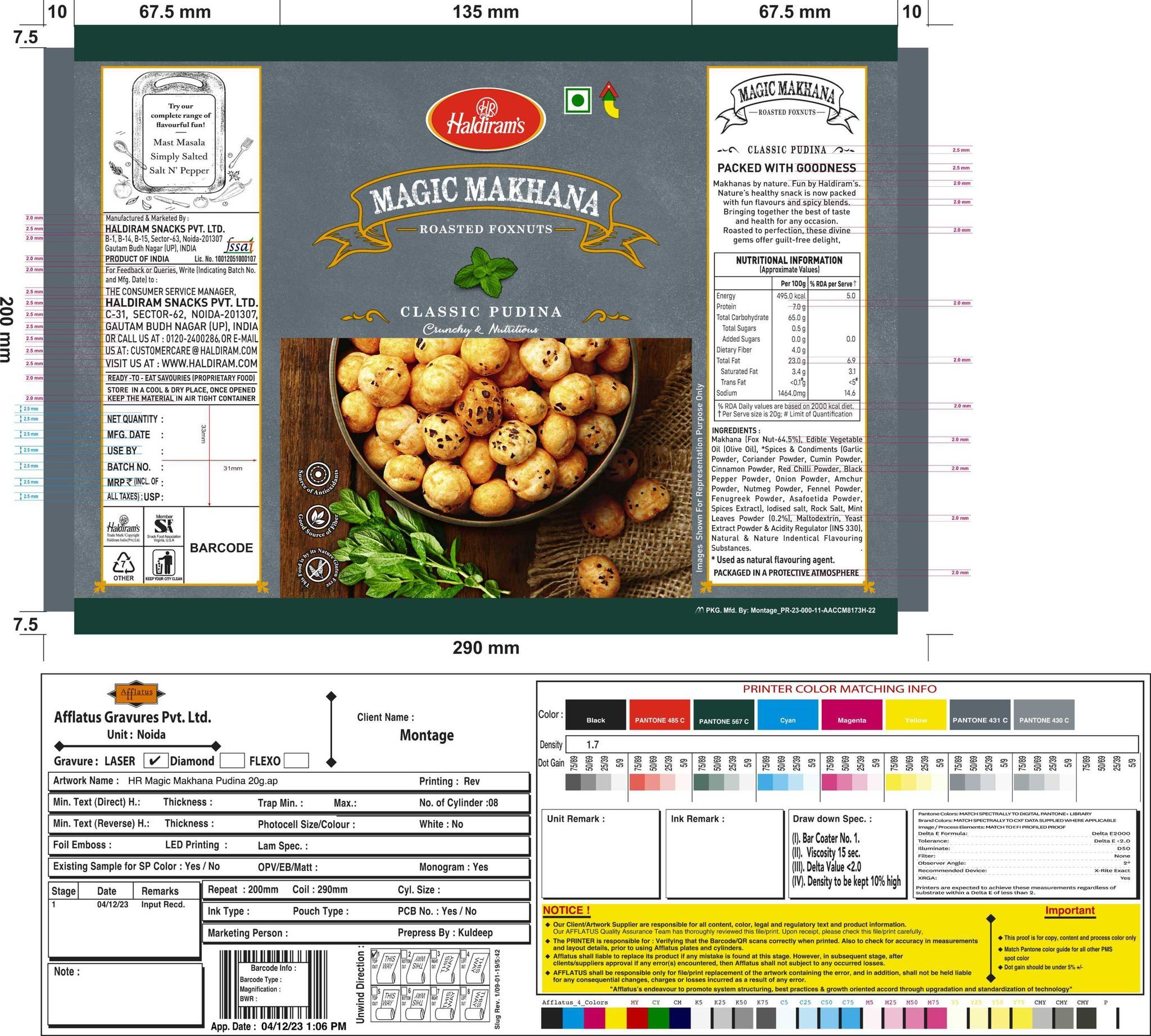 magic makhana pudina,15g,20rs