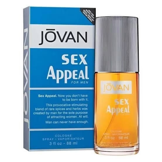 Jovan Sex Appeal 88ML Eau de Cologne A Fresh, Sexy Scent for Men with Long-lasting Appeal Perfume
