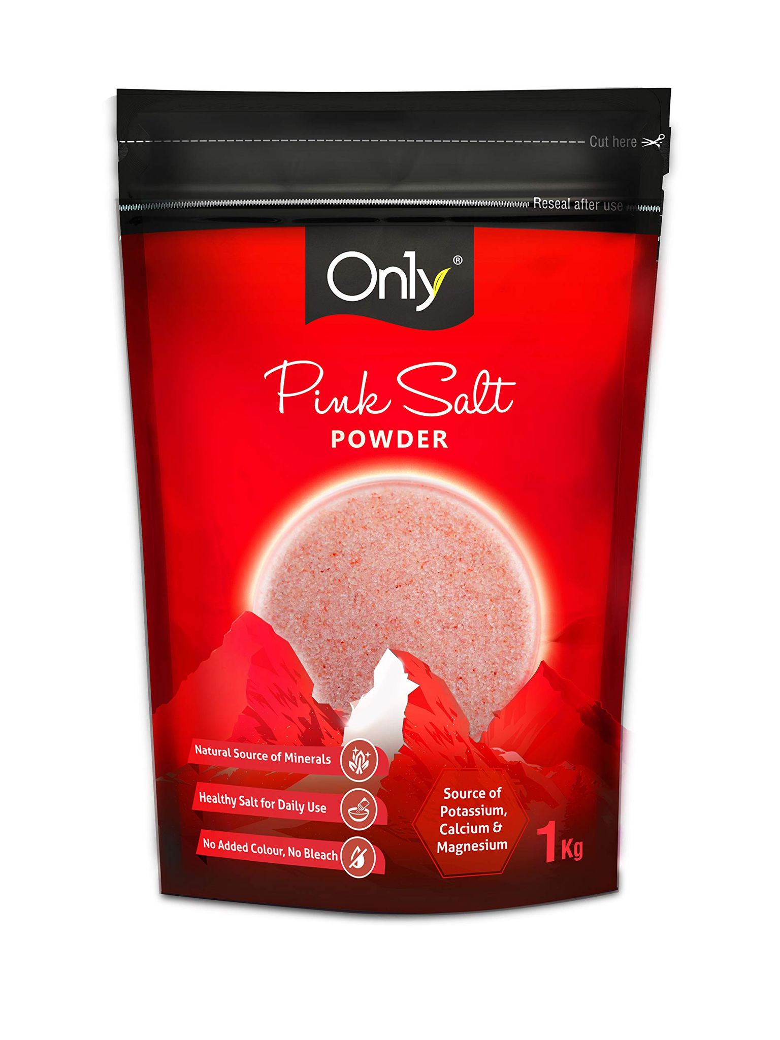 On1Y On, 1Y Himalayan Pink Salt Powder, 1Kg, 1000G Himalayan Rock Salt Sendha Namak Sourced From Salt Mines Close To Himalayas