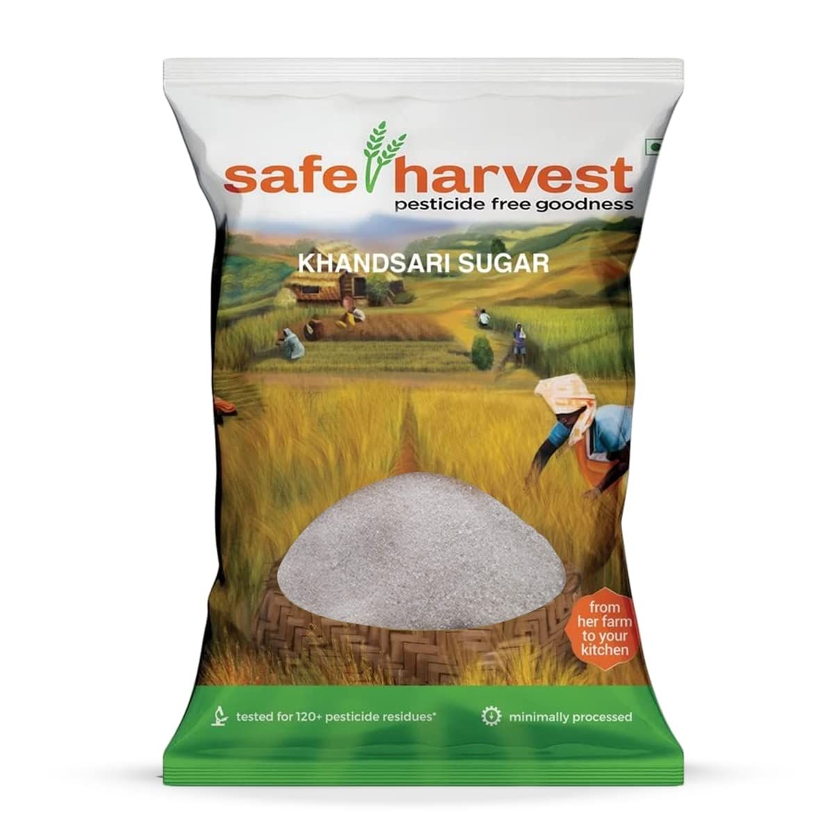 Safe Harvest Pesticide, Free Khandsari Sugar, Artisanal, No Artificial Flavors, 1Kg