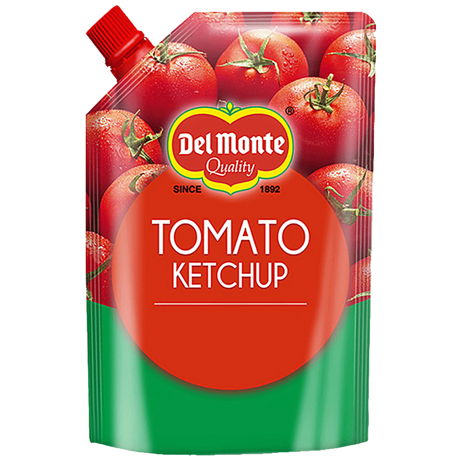Del Monte Tomato Ketchup, Classic Blend, Rich & Thick Condiment, 500 G Spout Pouch