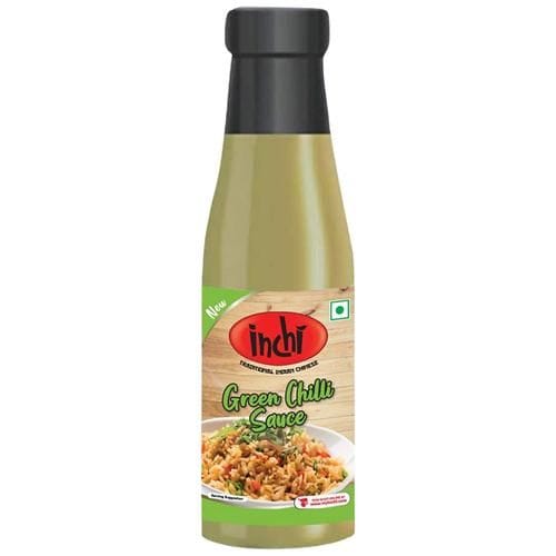Inchi Green Chilli Sauce, 190 G Glass Bottle