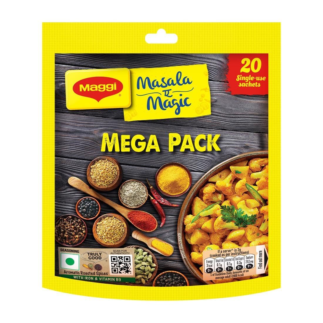 Maggi Masala, Ae, Magic Vegetable Masala, All In One, 120G Pouch (6G X 20 Sachets)