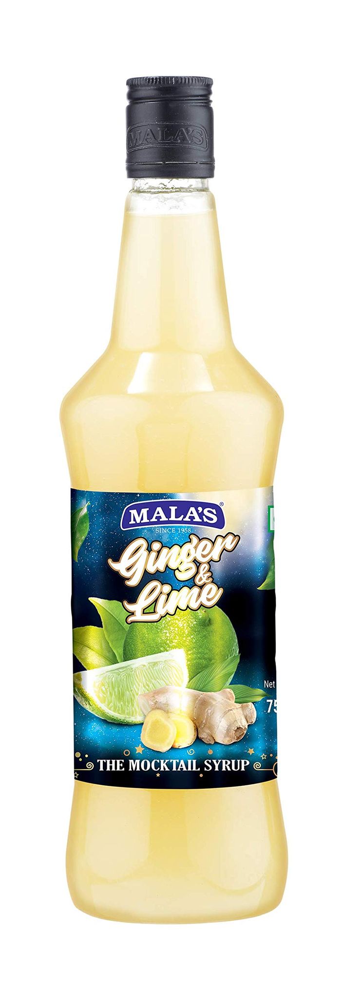 Mala's Lime Cordial Drink 750Ml Bottle, Ginger, 750 Gram, No Preservatives