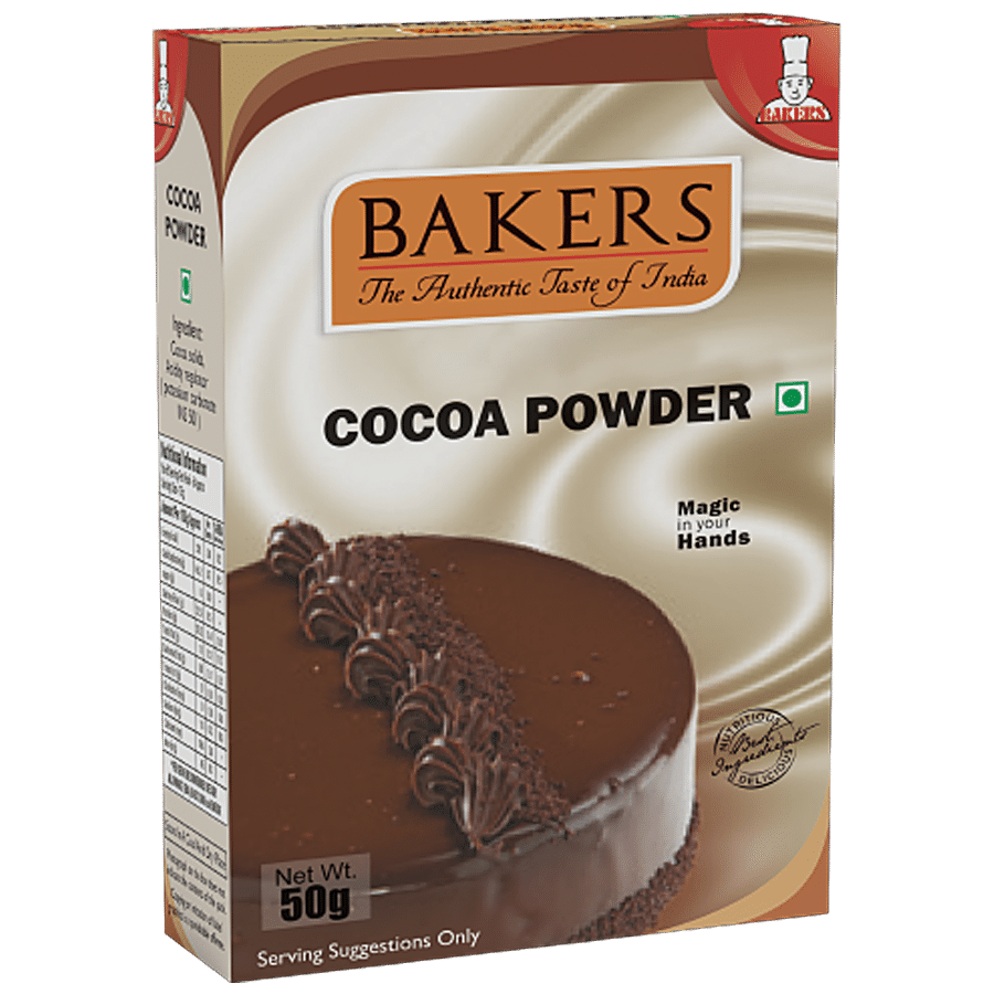 Bakers Cocoa Powder, 50 G Carton