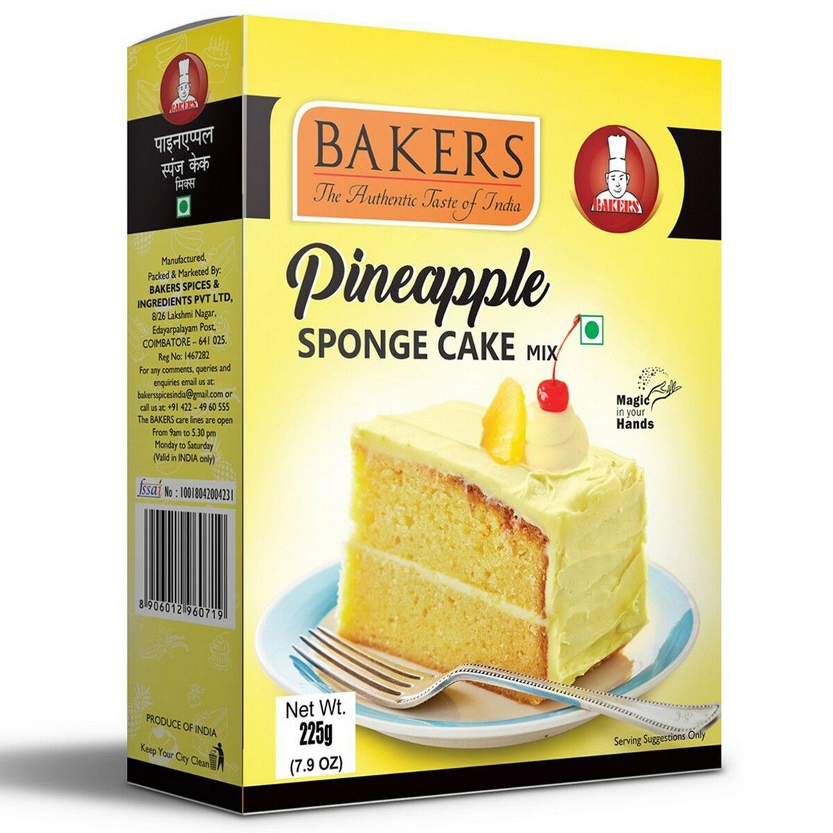 Bakers Cake Mix Pineapple, 225G