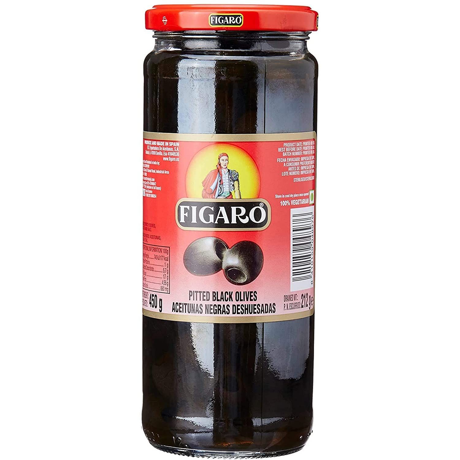 Figaro Figaro Pitted Black Olives, 420 G
