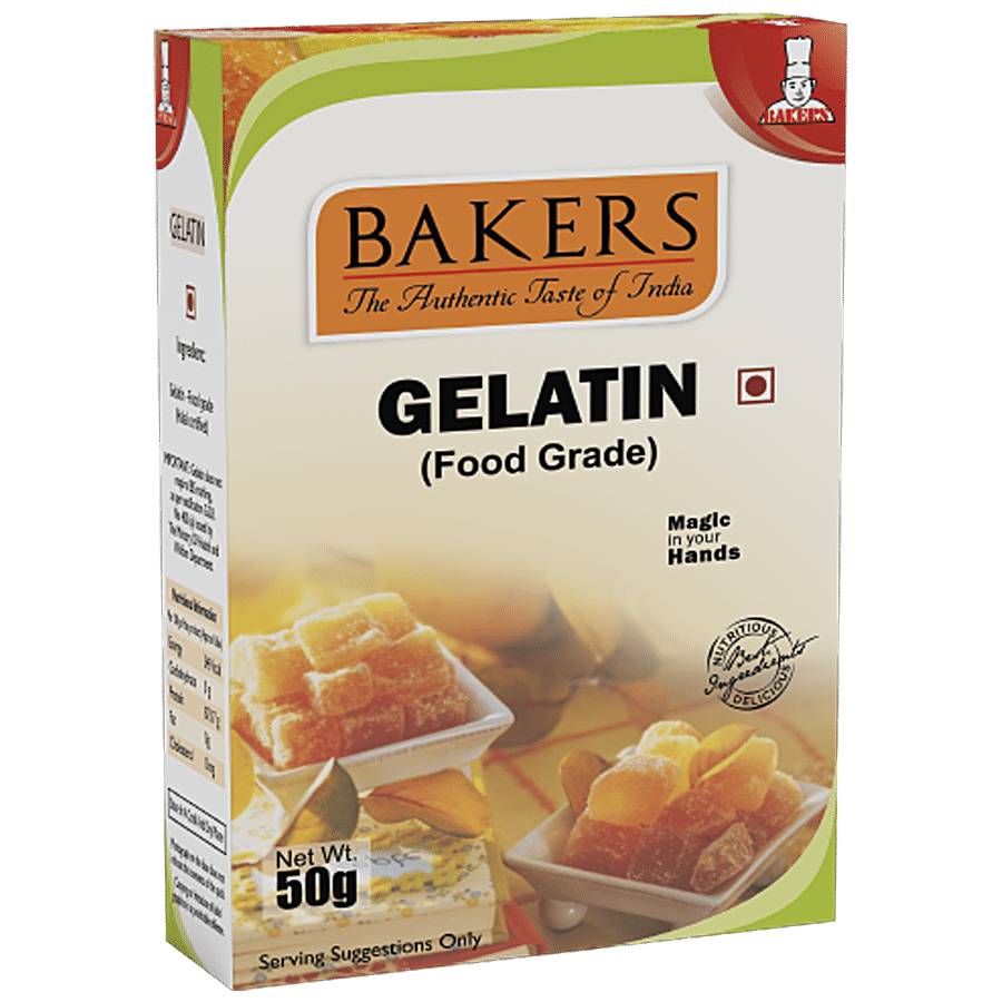 Bakers Gelatin, 50 G Carton