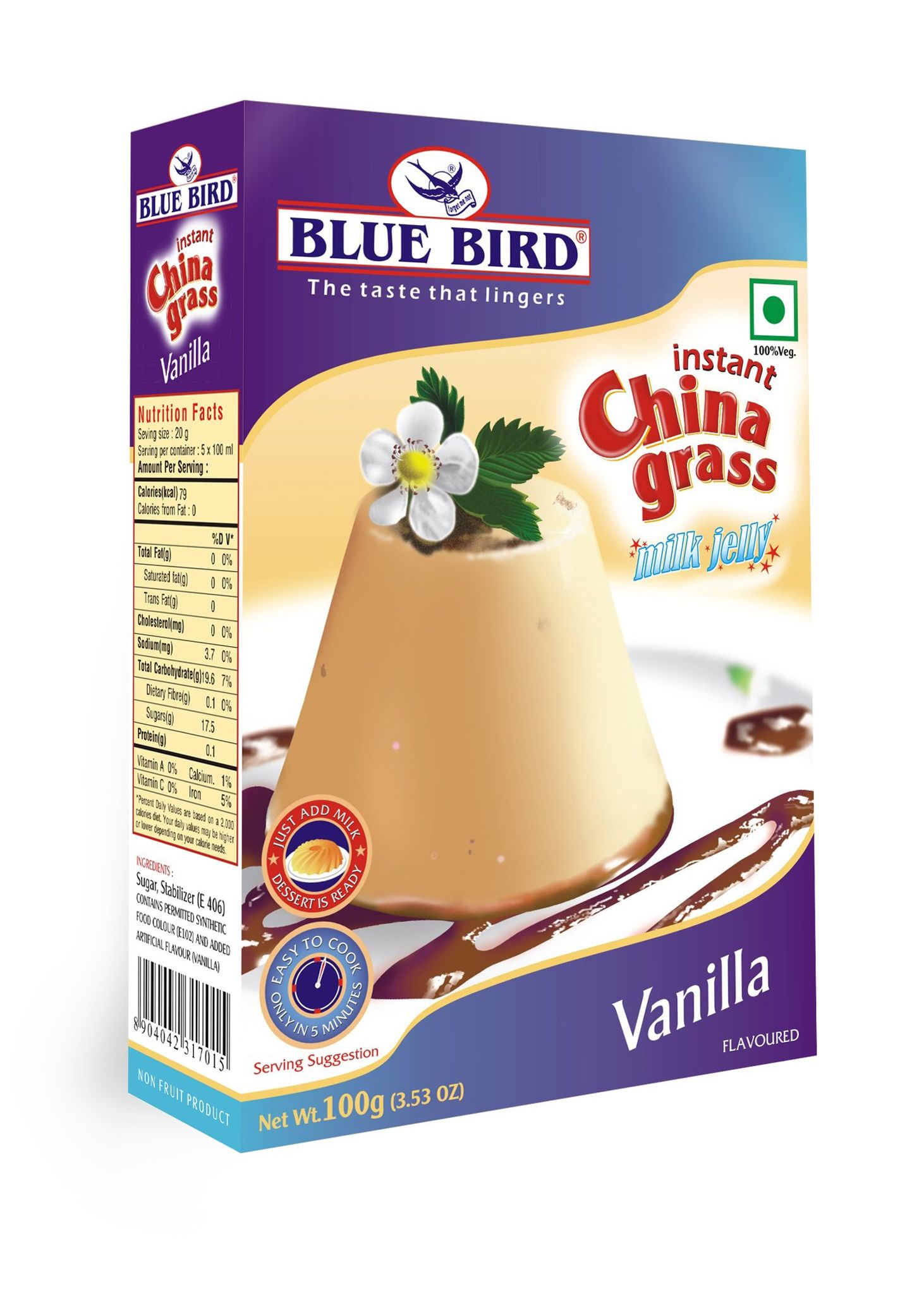 Blue Bird Milk Jelly Vanilla, 100G