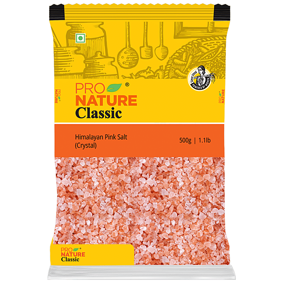 Pro Nature Himalayan Pink Salt, Crystals, 500 G