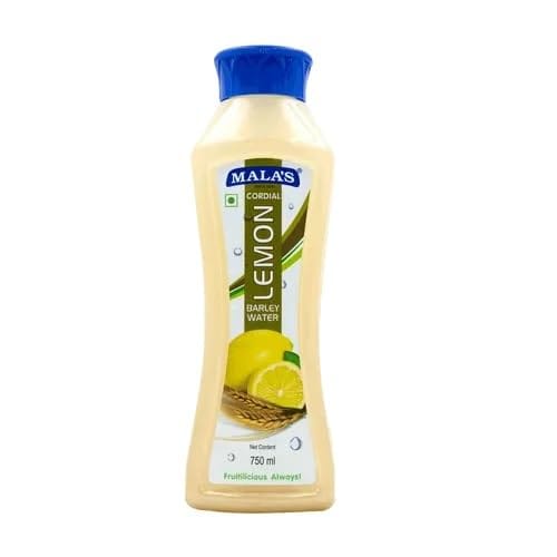 Mala's Mala Lemon Barley Cordial Fruit Drink, 750Ml Bottle, 750 G, No Preservatives
