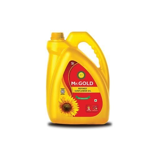 Mr. Gold Refined Sunflower Oil, Fortified With Vitamin A, D, E & K, 5 L