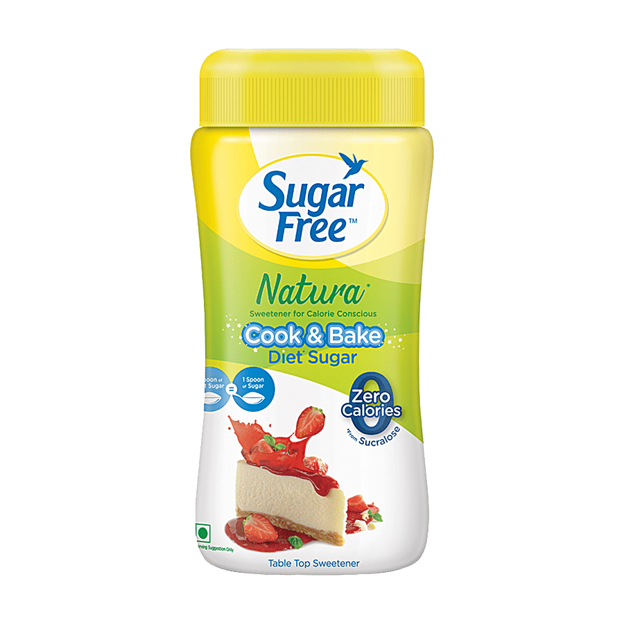 Sugar Free Natura Sweetener, Cook & Bake Diet Sugar, Zero Calories, 80 G Jar