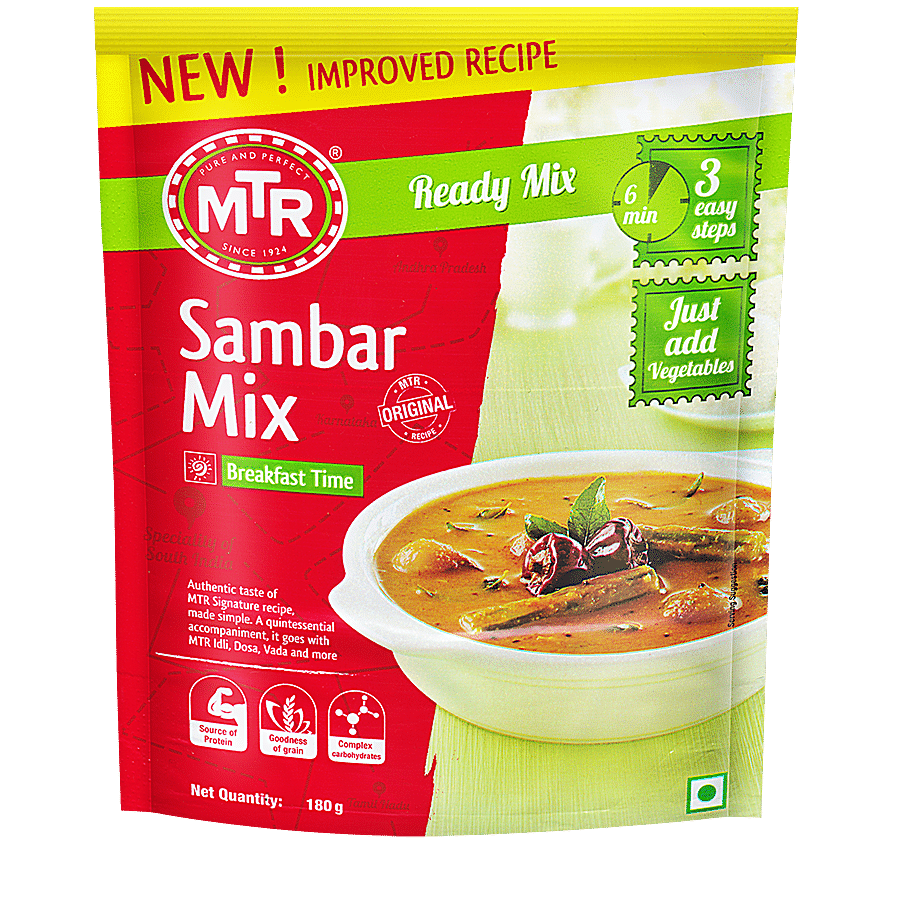Mtr Original Sambar Ready Mix, 180 G Pouch