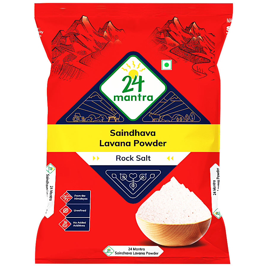 24 Mantra Organic Himalayan Rock Salt/Uppu Powder, 1 Kg