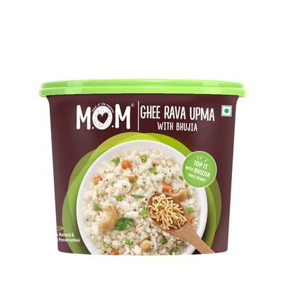 Mom - Meal Of The Moment Mom, Meal Of The Moment, Ghee Rava Upma With Bhujia, 75G, Ready To Eat, Instant Food, No Added Preservatives Mom - Meal Of The Moment Mom, Meal Of The Moment, Ghee Rava Upma With Bhujia, 75G, Ready To Eat, Instant Food, No Added Preservatives