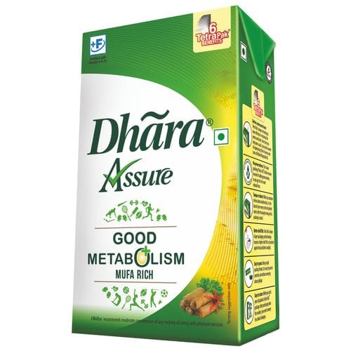 Dhara Refined, Vegetable Oil, 1 L Carton
