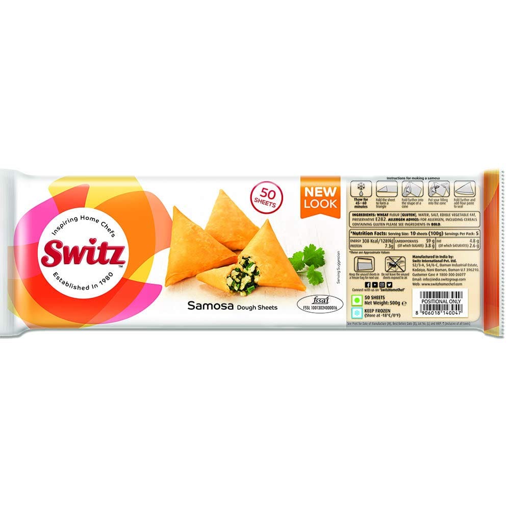 Switz Samosa Patti, 500 G, 50 Sheets