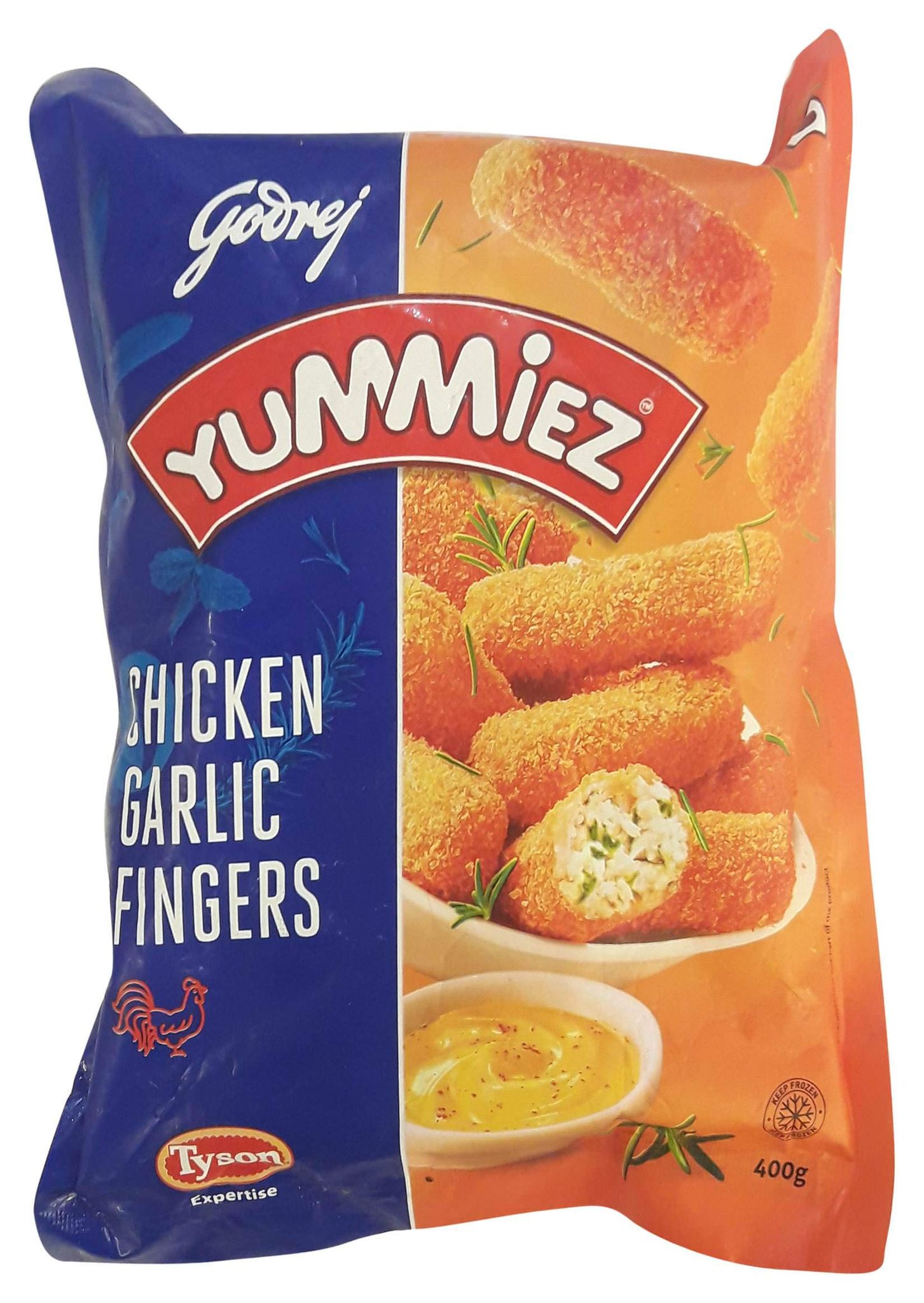 Godrej Yummiez Chicken Garlic Fingers Pouch, 400 G