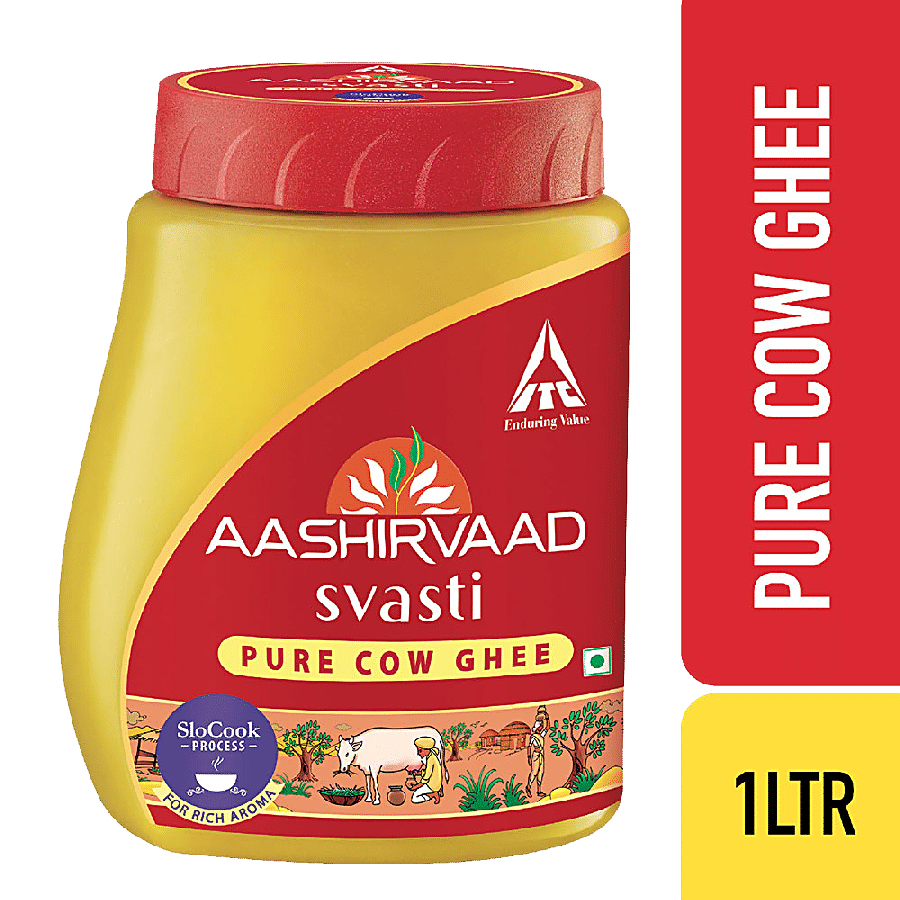 Aashirvaad Svasti Cow Ghee/Tuppa, 1 L Pet Jar