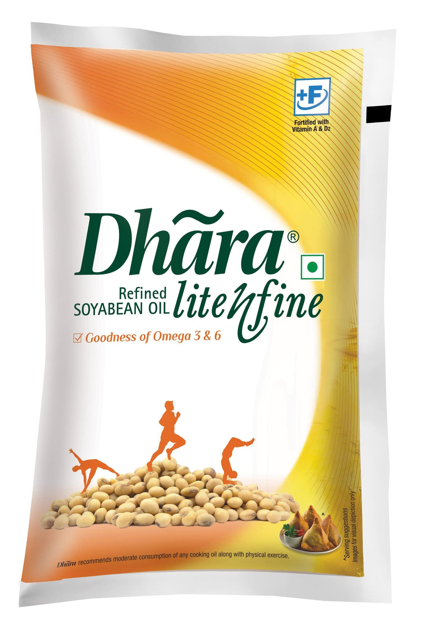 Dhara Soyabean Oil, 1L Pouch