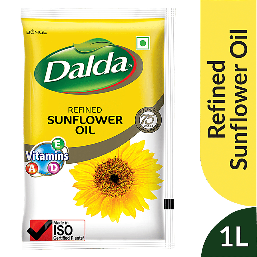 Dalda Refined Sunflower Oil, 1 L Pouch