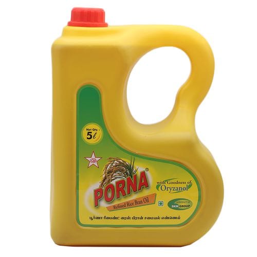 Porna Refined, Rice Bran Oil, 5 L