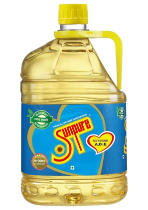 Sunpure Physically Refined Sunflower Oil, Healthiest Cooking Oil, Edible Cooking Oil, 5 Litre Sunpure Physically Refined Sunflower Oil, Healthiest Cooking Oil, Edible Cooking Oil, 5 Litre