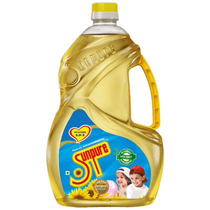 Sunpure Refined Sunflower Oil, Rich In Vitamin A, D, E, 2 L Pet Bottle Sunpure Refined Sunflower Oil, Rich In Vitamin A, D, E, 2 L Pet Bottle