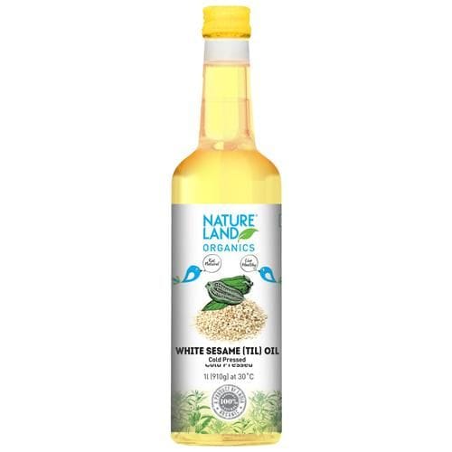 Natureland Organics White Sesame Oil, 1 L Pet Bottle