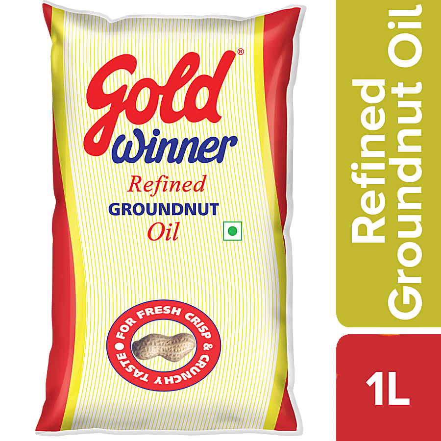 Gold Winner Refined Groundnut, Oil, 1 L Pouch