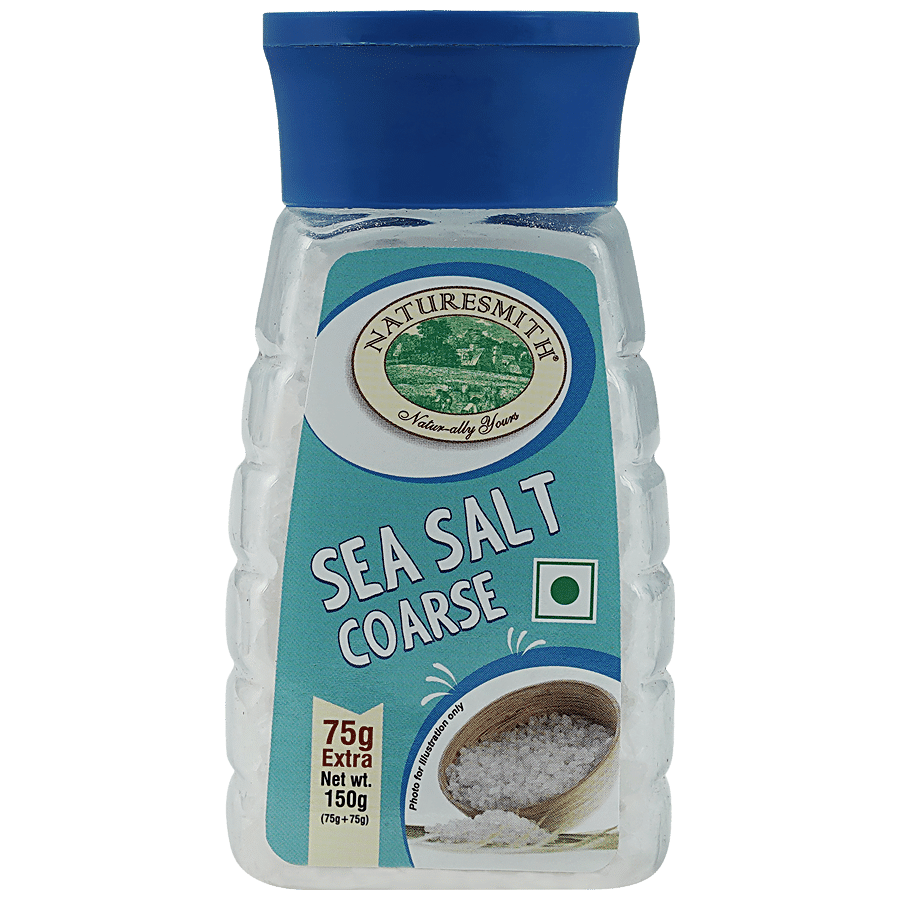 Naturesmith Small Sea Salt, Coarse, Seasoning, Adds Zing, 75 G (Get 75 G Extra)