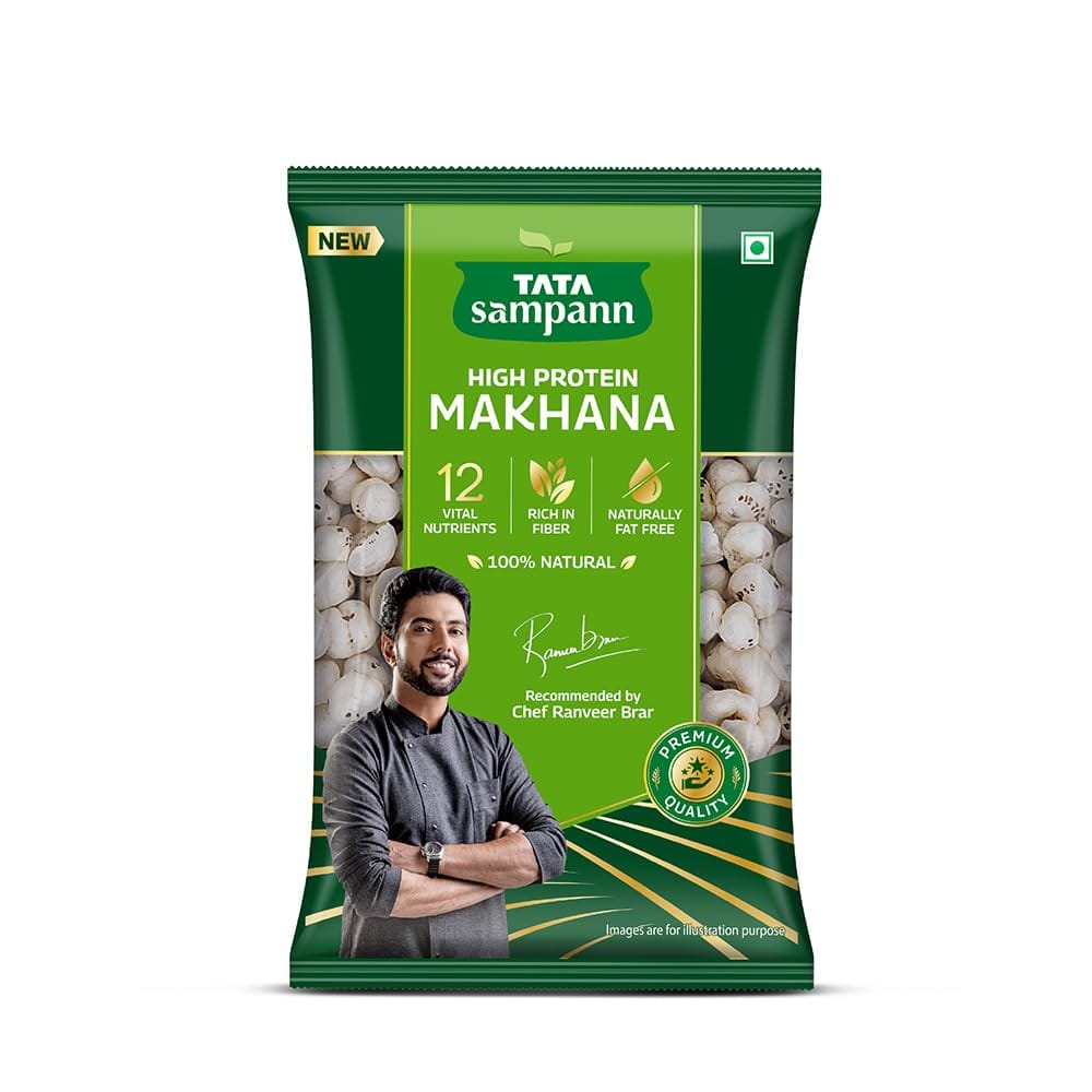 Tata Sampann High Protein Fox Nuts (Phool Makhana), 200G With 12 Vital Nutrients, Rich In Fiber, Naturally Fat, Free, Recommended By Chef Ranveer Brar