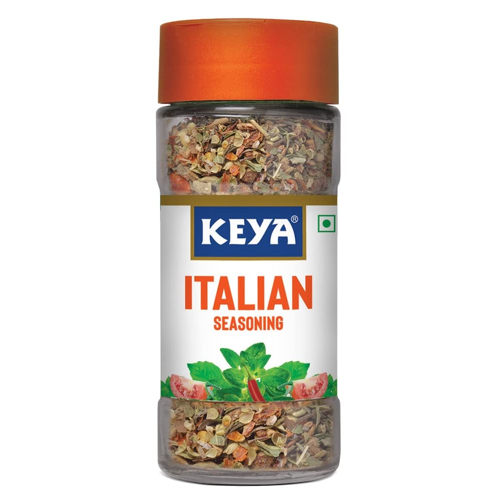 Keya Italian Seasoning, All Natural & Healthy Italian Spice Blend For Pizza, Pasta, Glass Bottle, Premium Herbs And Spices, 35Gm