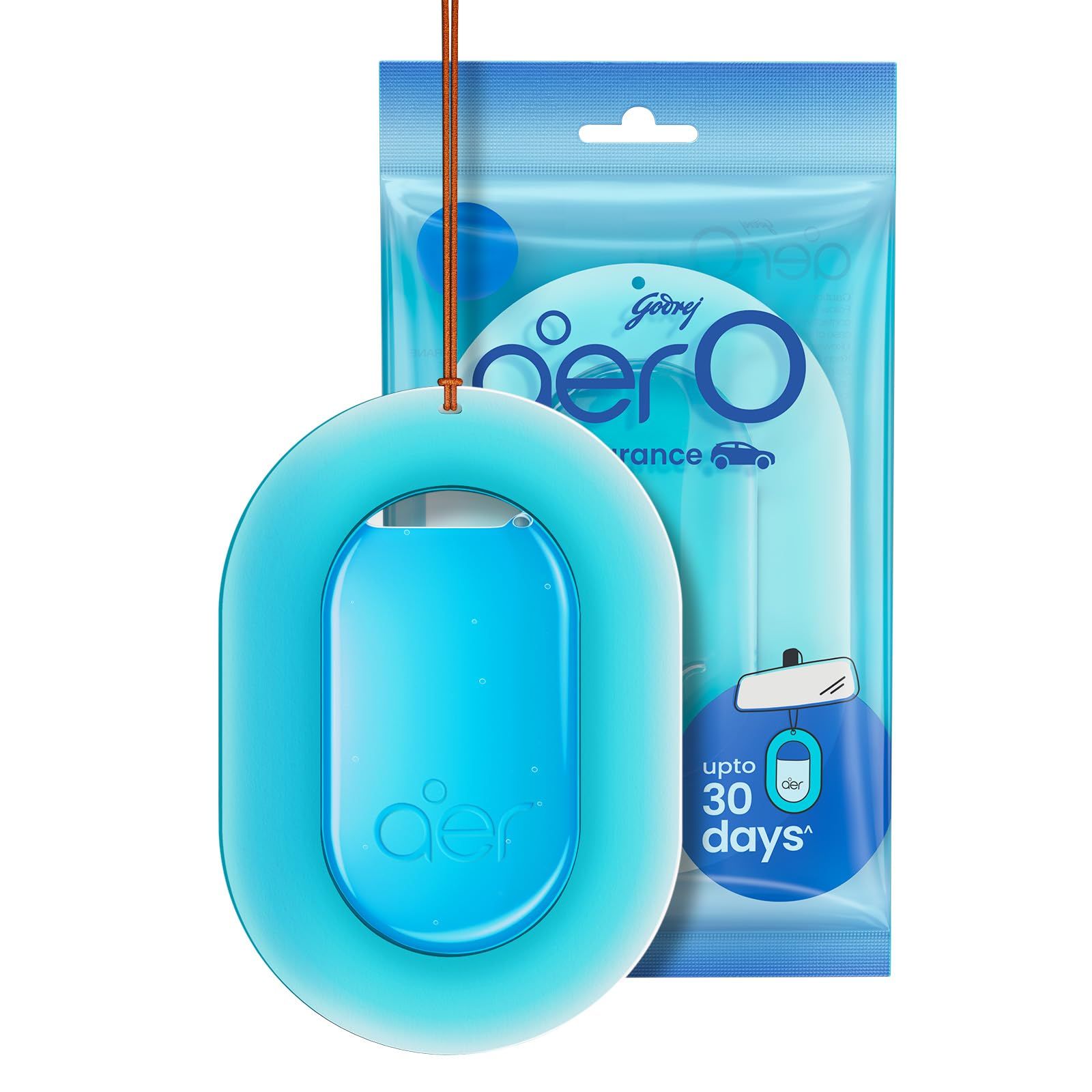 Godrej Aer O Hanging Car Air Freshener Gel, Car Accessories, Cool Aqua (7.5G)