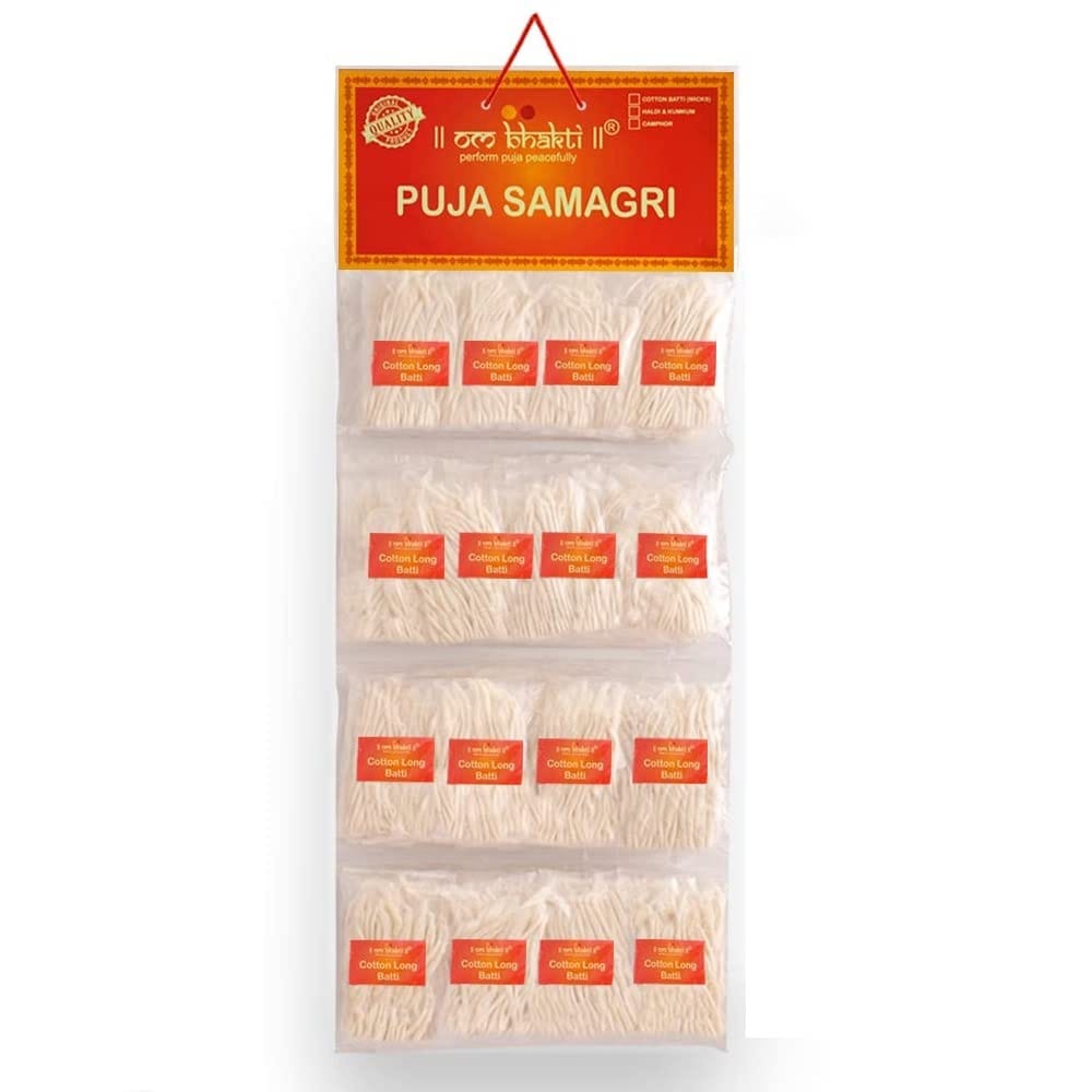 Om Bhakti Wick For Diya, Cotton Long Batti 75N 5" (S)