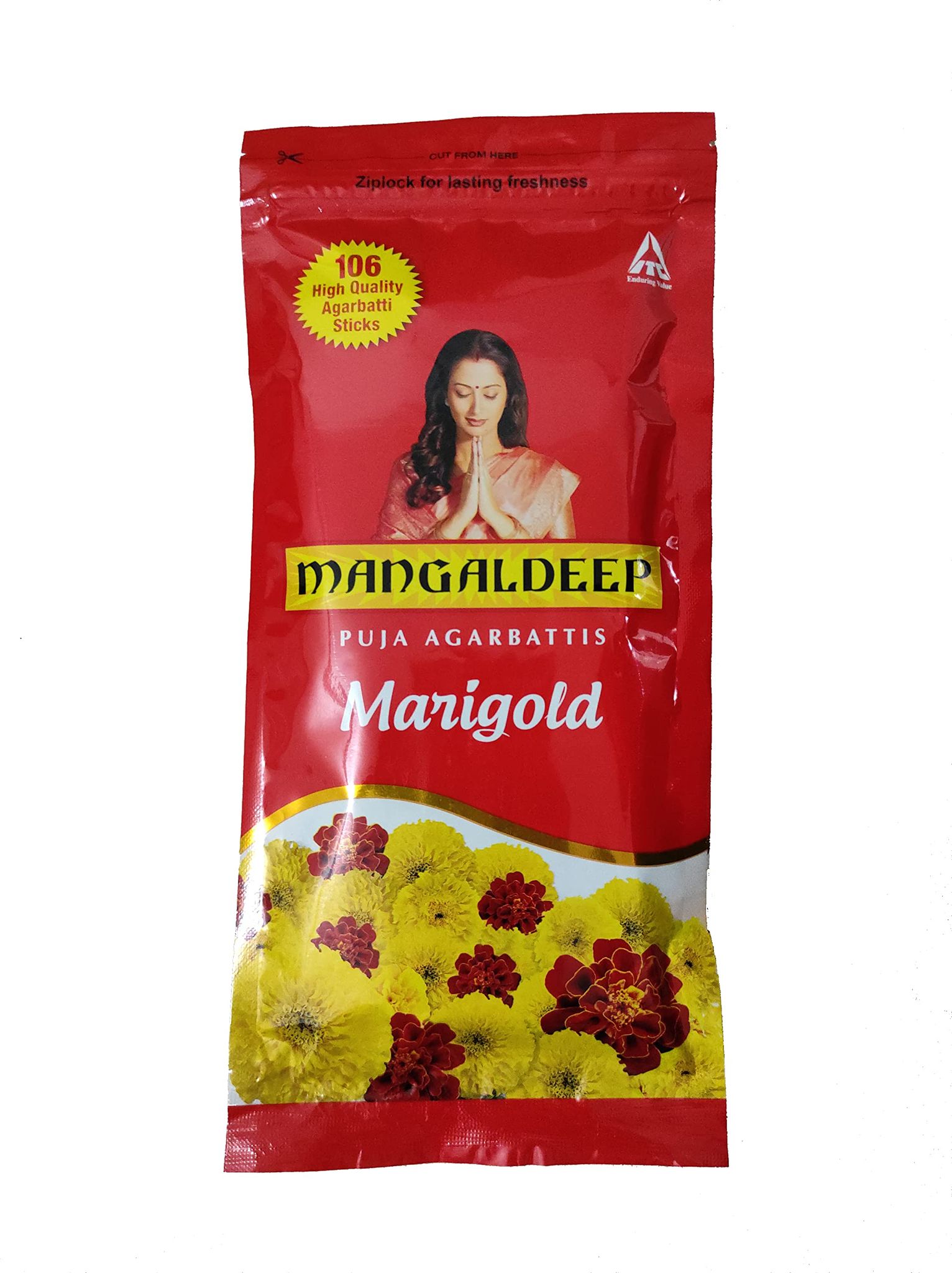 Lionspire Enterprise Mangaldeep Marigold Puja Agarbatti, 106 Incense Sticks