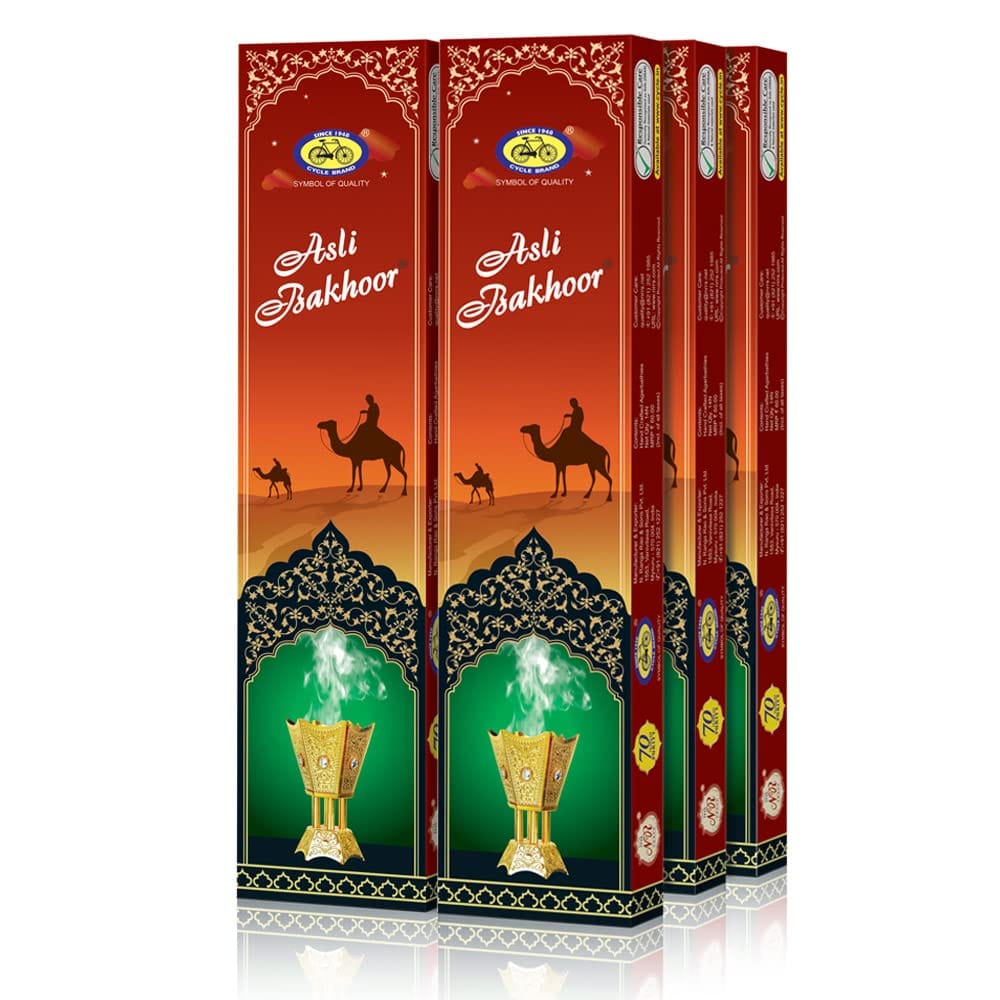 Cycle Pure Agarbatti Asli Bakhoor Handcrafted Incense Sticks, For Festive Gatherings, Weddings, Rituals, Ceremonies, Pack Of 6 (15 Per Pack)