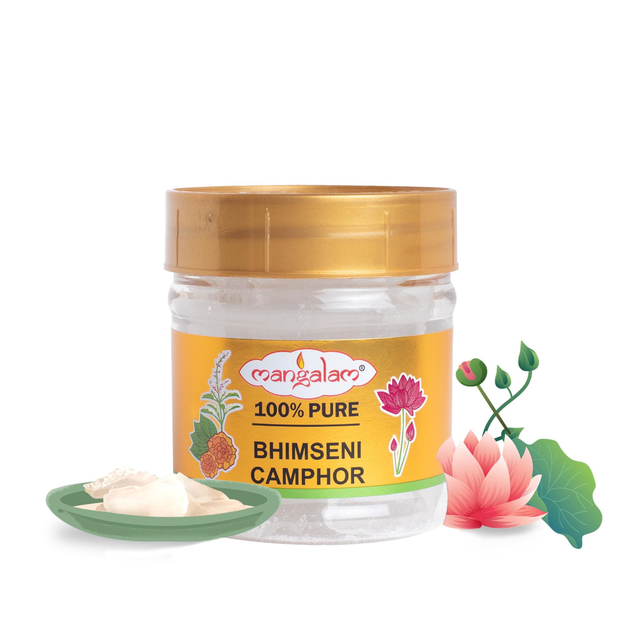 Mangalam Bhimseni Camphor Chunk, 50G Jar, Pack Of 1