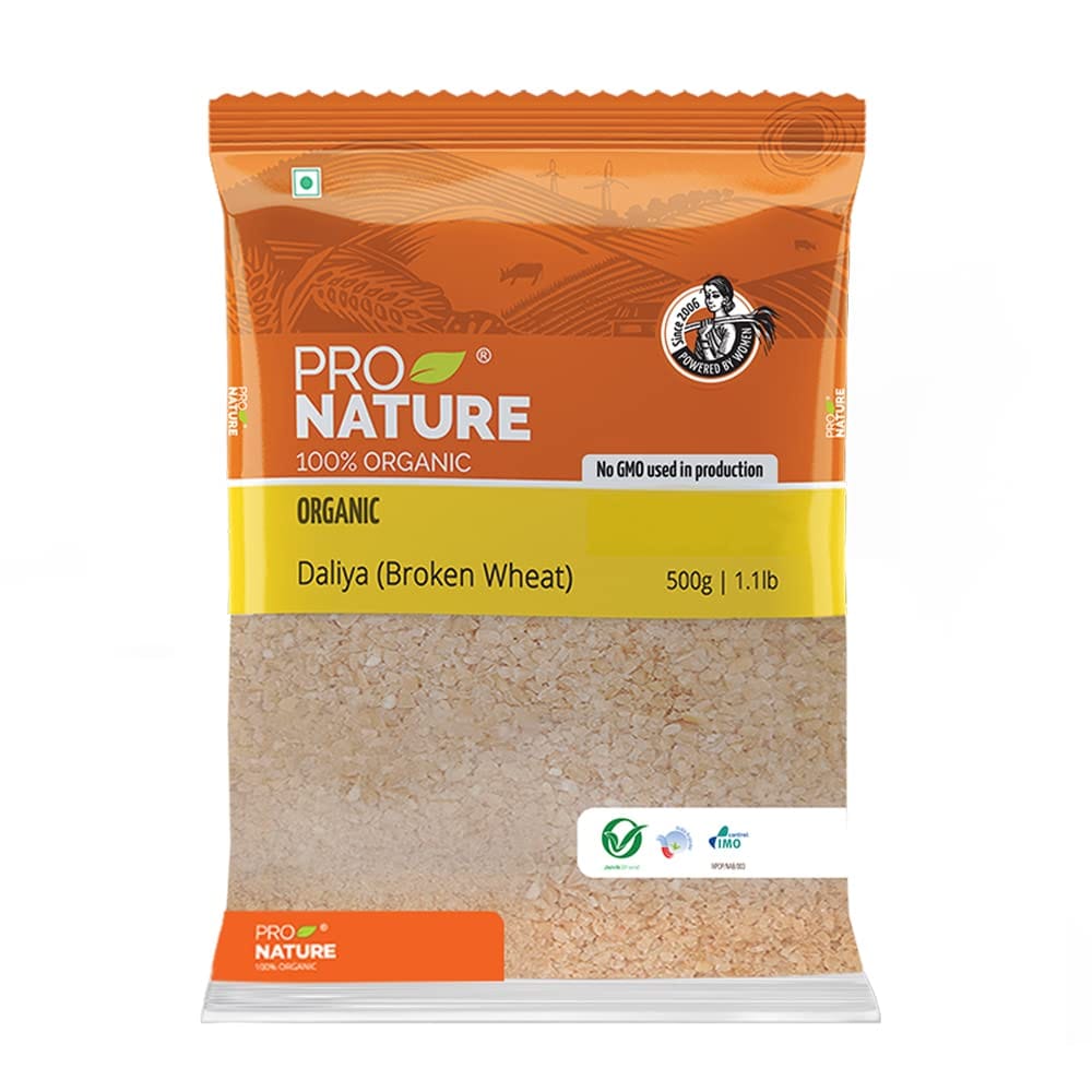 Pro Nature 100% Organic Daliya, Broken Wheat, 500G