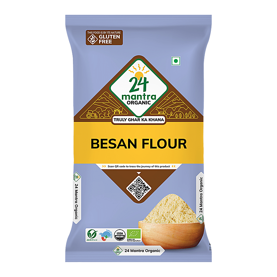 24 Mantra Organic Organic Flour, Besan/Kadale Hittu, 500 G Pouch