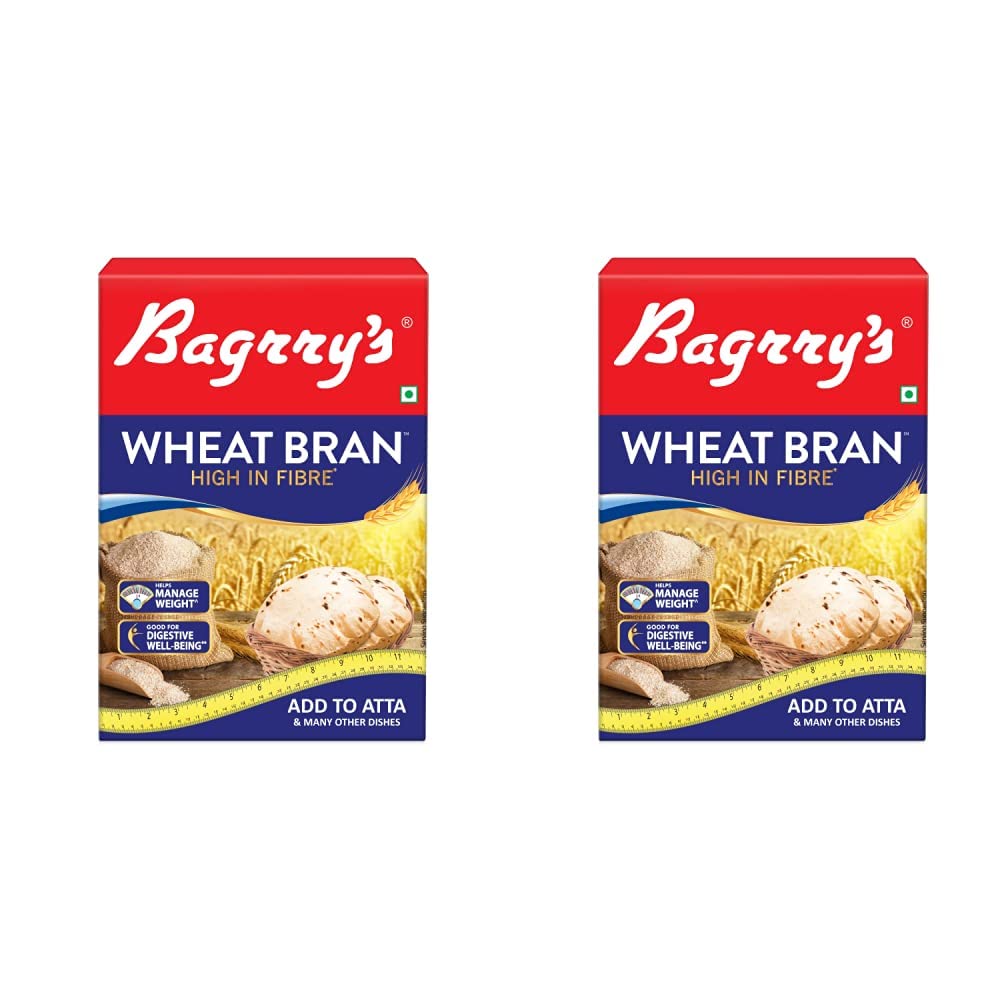 Bagrry's Wheat Bran, 500 G Box (Pack Of 2)